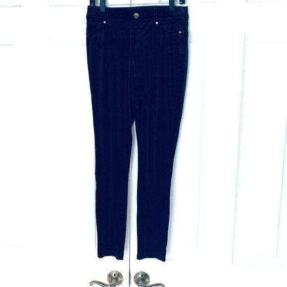 VELVET Womans Jean Style Leggings Lucious Black Gold Grommets Buttons Pants Sz8 - Picture 5 of 7